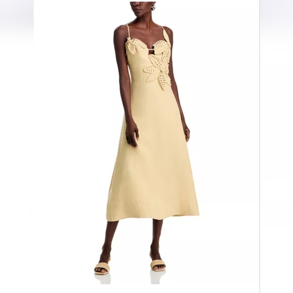 farm rio. sand 3d flower bodice midi dress. size s. NWT - Picture 6 of 15